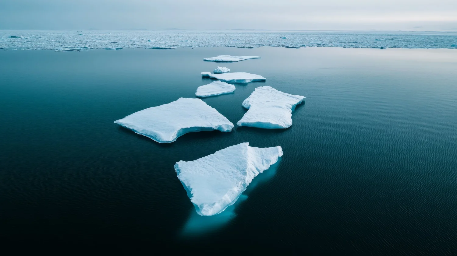 Ice floes in the arctic